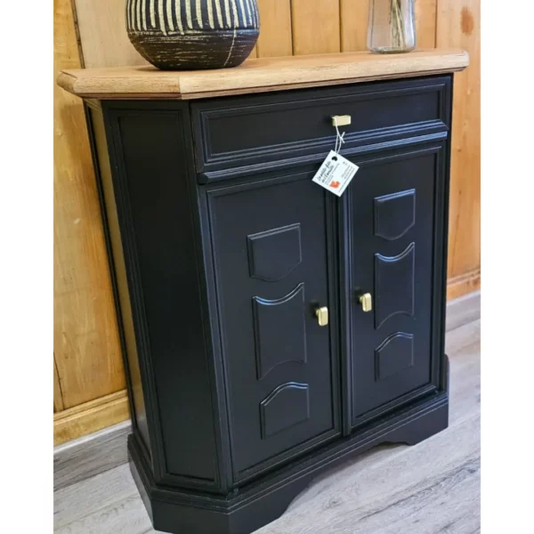 Meuble d’appoint – Petit meuble en bois rénové 2 portes 1...